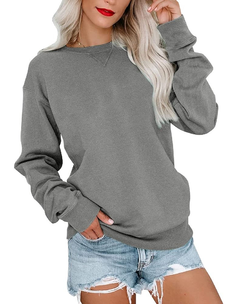 Orchidays Womens Casual Crewneck Sweatshirts Long Sleeve